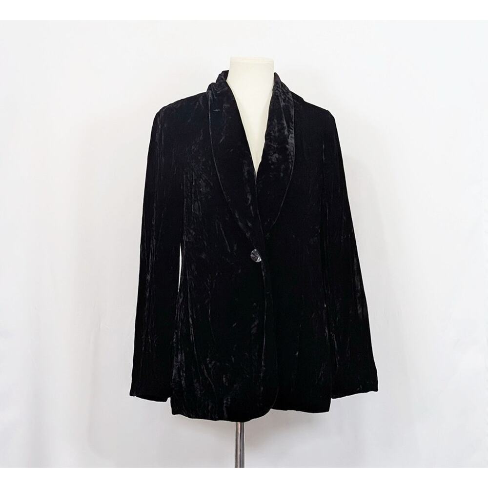 J.Jill Jacket Black Velvet Lined Blazer Women's Size S